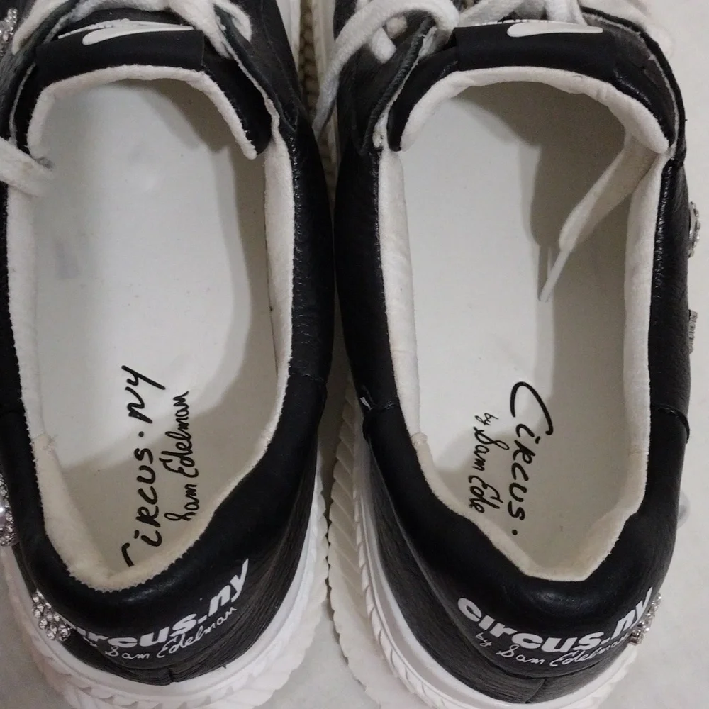NEW Circus NY Sam Edelman Taelyn Rhinestone Platform Sneakers 9 Glam Streetwear